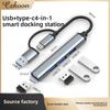 Type C Aluminum Alloy USB 3 0 Hub with Switch Laptop Docking Station Multi Port Expander for MacBook PC Accessories
