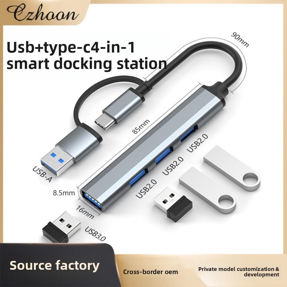 Type C Aluminum Alloy USB 3 0 Hub with Switch Laptop Docking Station Multi Port Expander for MacBook PC Accessories
