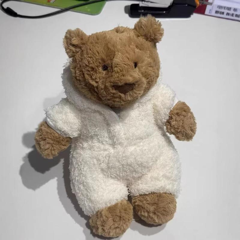 Cartoon Bodysuit Bathrobe Little Bear Light Brown Cute Stuffed Doll Soft And Comfortable Toys Outfit Change Doll Periphery Gifts