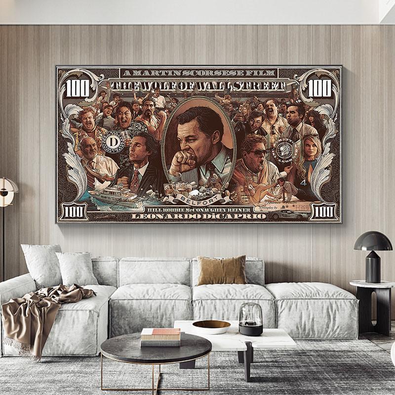 

Граффити Street Money Art Плакат с изображением холста за 100 долларов