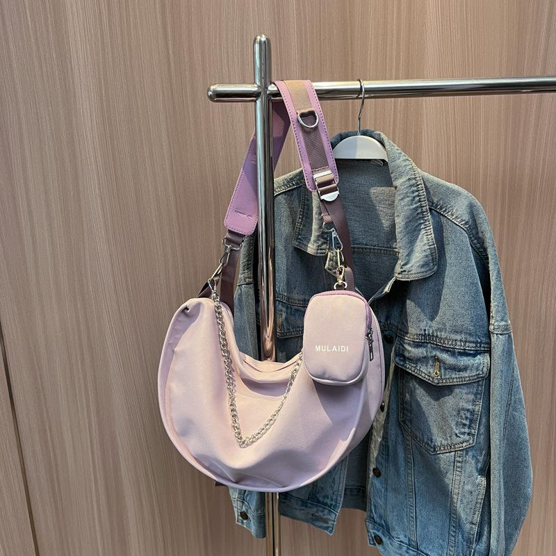 

Большая женская красная холщовая сумка кроссбоди 2023 - Универсальный весенне-летний нишевый дизайн пельмень лиловый/фиолетовый