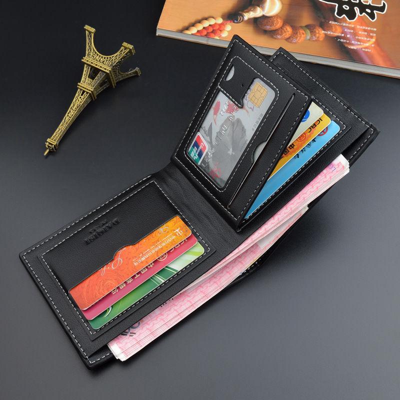 Vintage Design Men Short Wallets Artificial Leather Card Holder Purse for Man Male Business Soft Wallet Purses