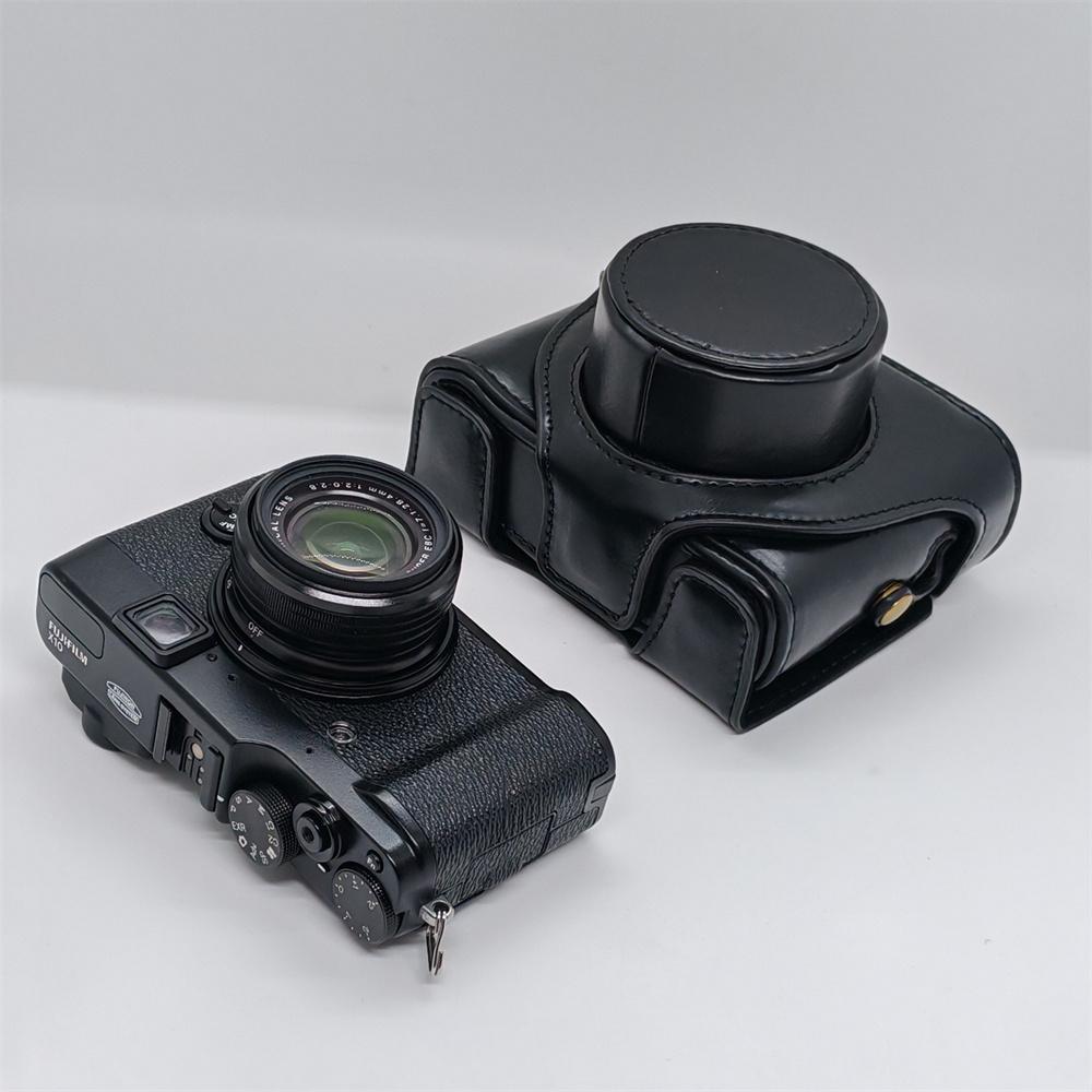 

Чехол-сумка из искусственной кожи для камеры Fujifilm X10 X20 Fuji x10 x20, защищающий все тело, с ремешком чёрный