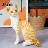 1pc 4 Colors INS Like Real Prone Cat Plush Doll Stuffed Pure Colors Grey White Yellow Kitten Toy Pets Animal Kids Gift