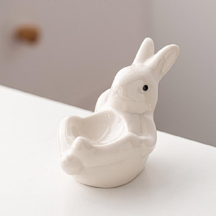 Cute Rabbit Shaped Eggs Cup Holder Display Stand Hard Boiled Eggs Holder Tray