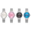 Silver Women Fashion Watches Minimalist Flowers Ladies Wristwatches Simple Stainless Steel Mesh Strap Woman Quartz Clock