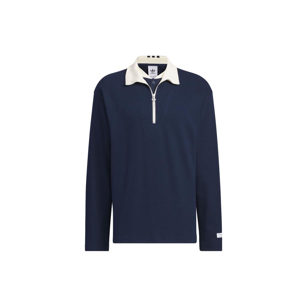 Adidas Originals X Notitle Capsule FW23 Colorblock Double-Layer Long Sleeve Polo Shirt Unisex Tops Hidden-Blue IN2601