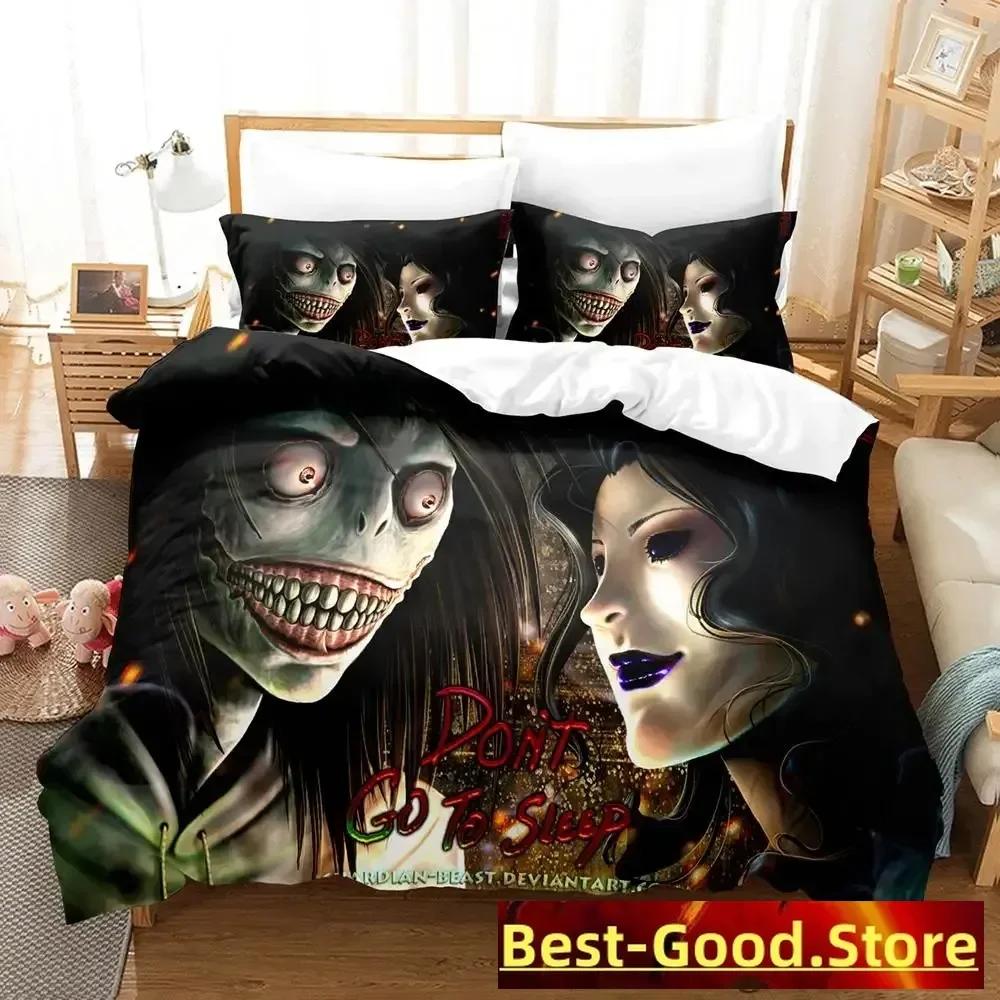 Jeff And Jane Creepypasta Printed Bed Set Duvet Cover Pillowcase Bedding Set Linen Sheet Quilt Cover Queen King Size Anime