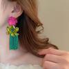 Rhinestone Bohemian Earrings Women Tassel Sweet  Earrings Elegant Flower Drop Earrings  Party