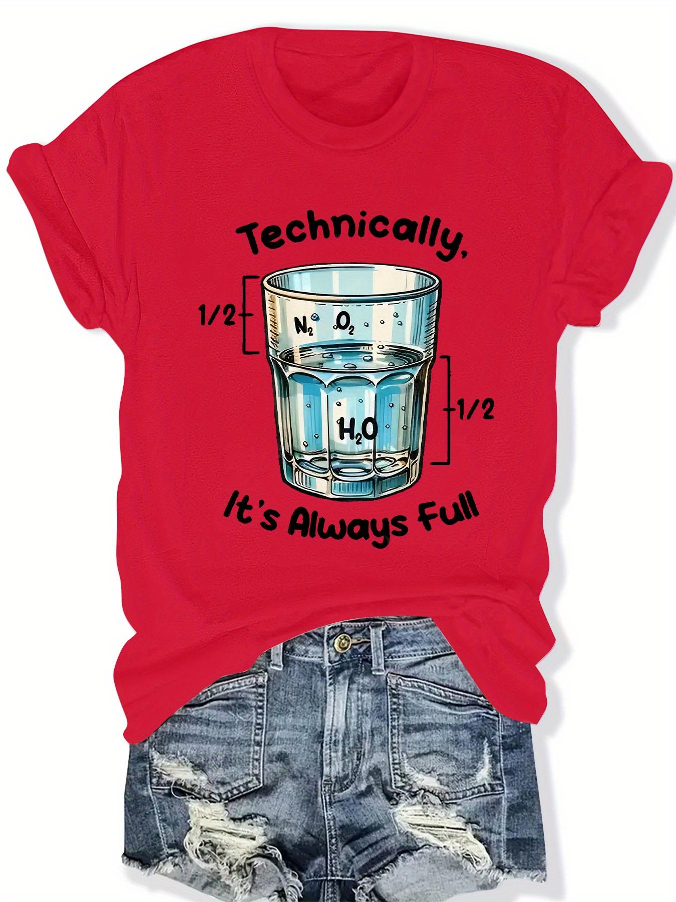 Scientific pattern Tshirt always full in technology Chemical pattern printed Tshirt casual round neck Womens Tshirt S