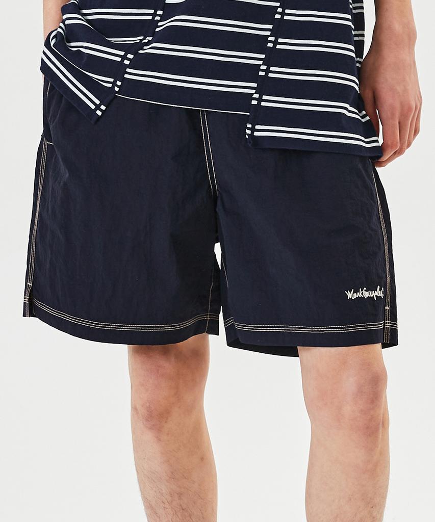 MARK GONZALES Nylon Stitch Detail Short - Navy