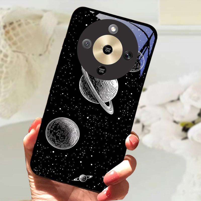 For Honor X9d 5G Case Fashion Painting Tempered Glass Shockproof Phone Case For Honor X9 D HonorX9D Back Cover Fundas Bumper