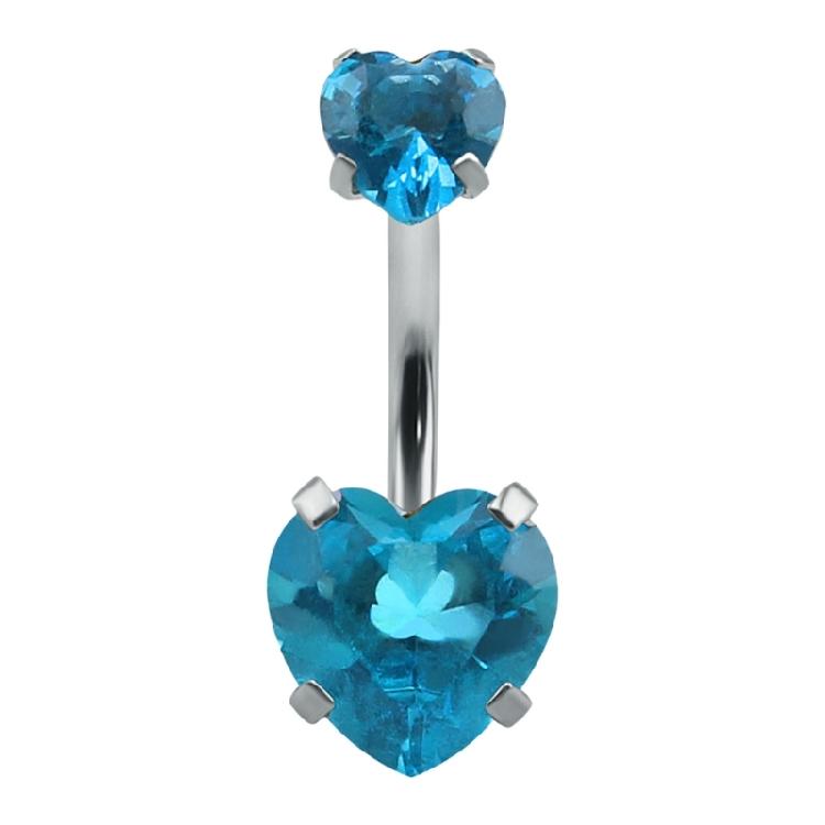 Stylish Crystal Heart Belly Piercing Accessory Stainless Steel Navel Jewelry Elegant Body Decoration for Casual Outfits