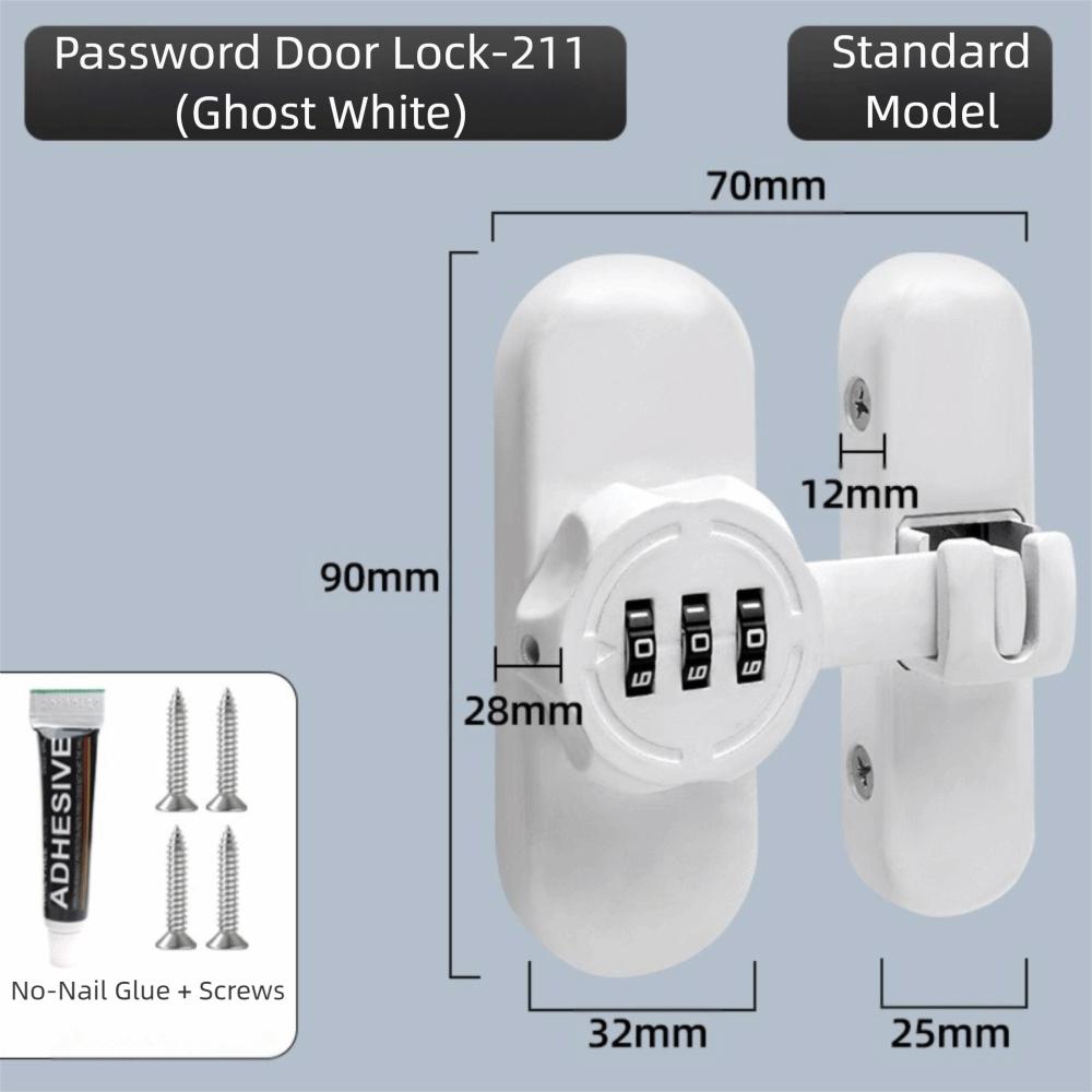 Zinc Alloy Password Lock Luminous Sign 90/180 Degree Sliding Door Lock Mechanical Password High-Security Door Bolts Storage Room