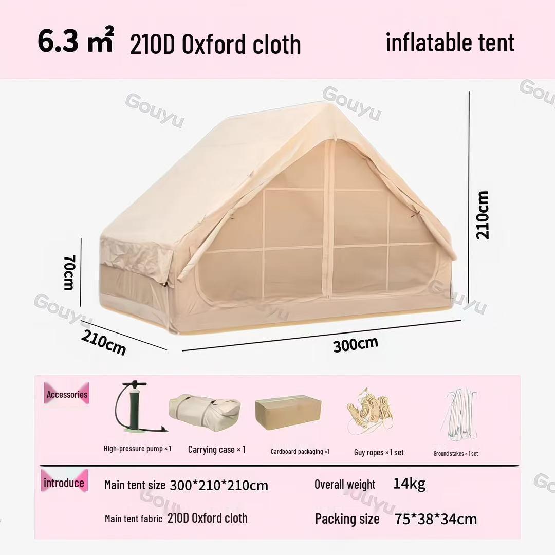 6.3 Lightweight Inflatable Outdoor Tent - Quick Setup, Portable, Rainproof Cabin. 3