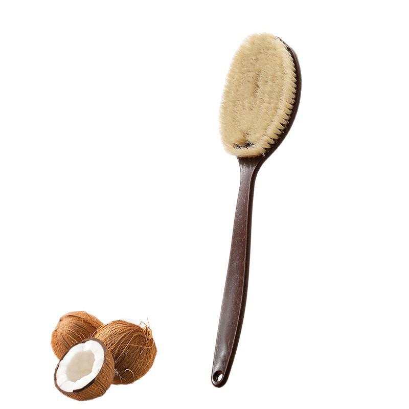 Men's Natural Boar Bristle Back Scrubber: Long Handle Bath Brush with Soft Bristles for Exfoliating