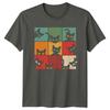 Funny Peeking Cat Grid TShirt Kitten Retro Cat Gift For Him And Her