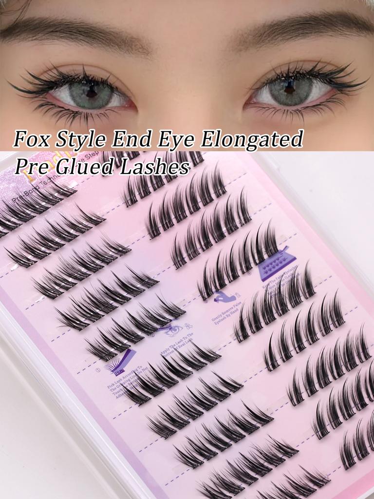 Brown Lashes New Type 10 Rows Glue Free Lashes Easy Application Eyelashes Reusable Lash Clusters with No Glue Needed