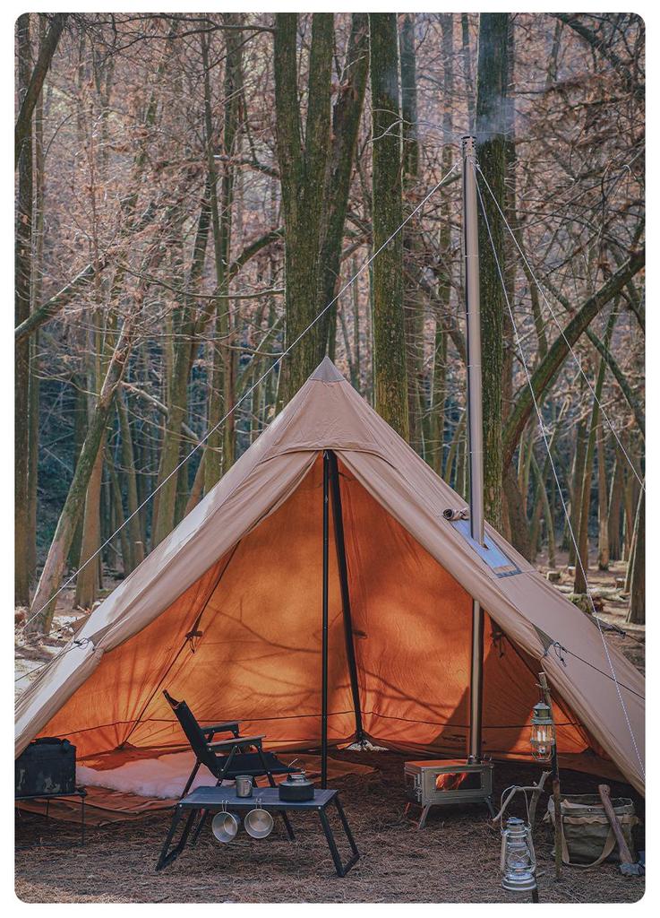 Portable Titanium Folding Wood Stove for Outdoor Camping