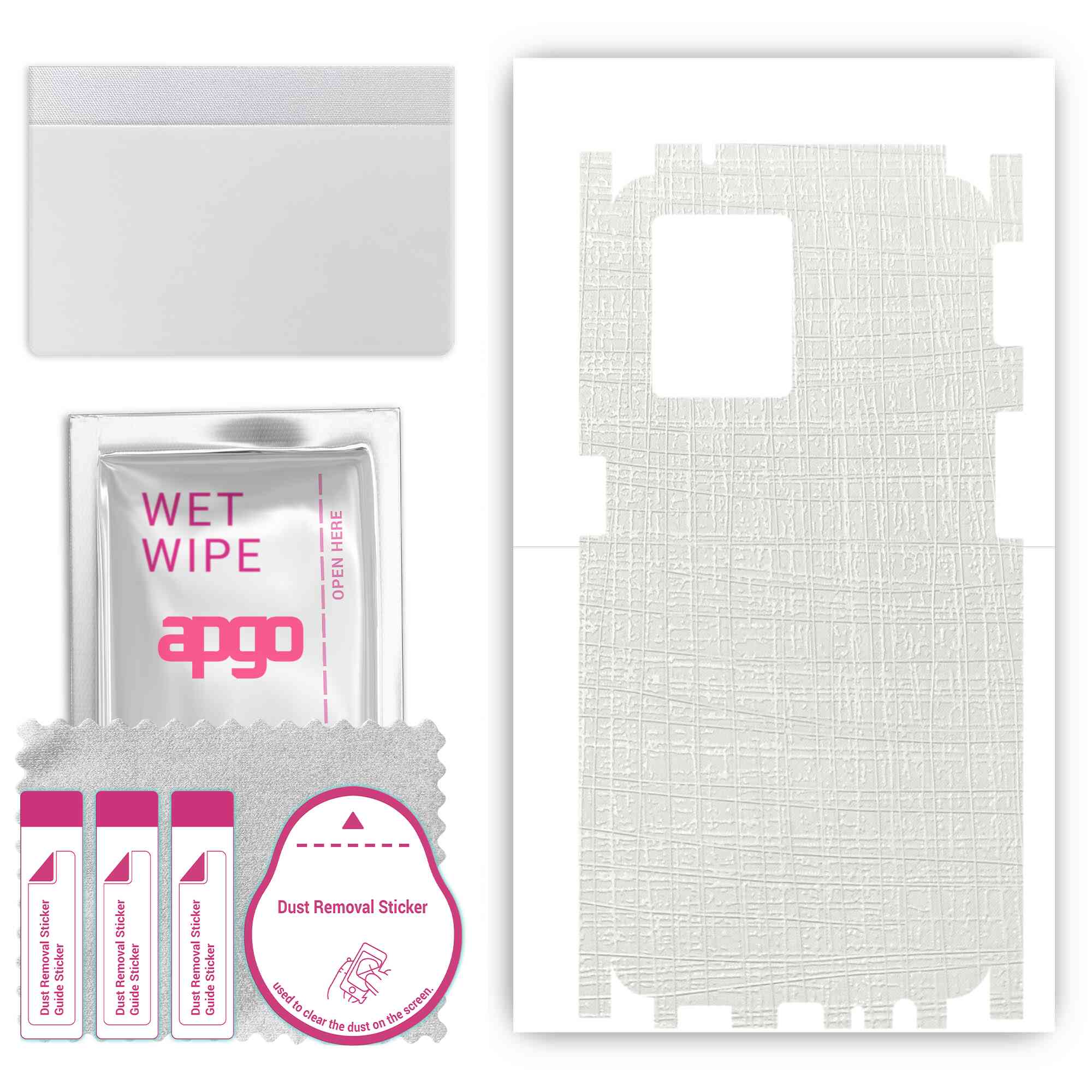 

apgo Protective Skin Sticker for the back+sides compatible with Oppo Reno8 4G, Full Wrap Film, Foil, Vinyl - Pattern White Fabric