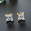 A Pair of Earrings, Classic and Simple Square Shaped Synthetic Zircon Earrings