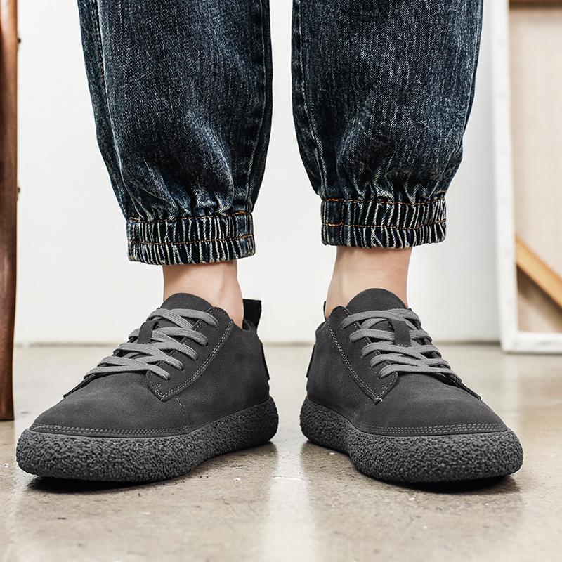 Herren Dicksohlige Board Schuhe Retro Trendy Qualität Party Outdoor Freizeit Geschäftsaktivitäten Herren Walking Grau Schnürschuhe