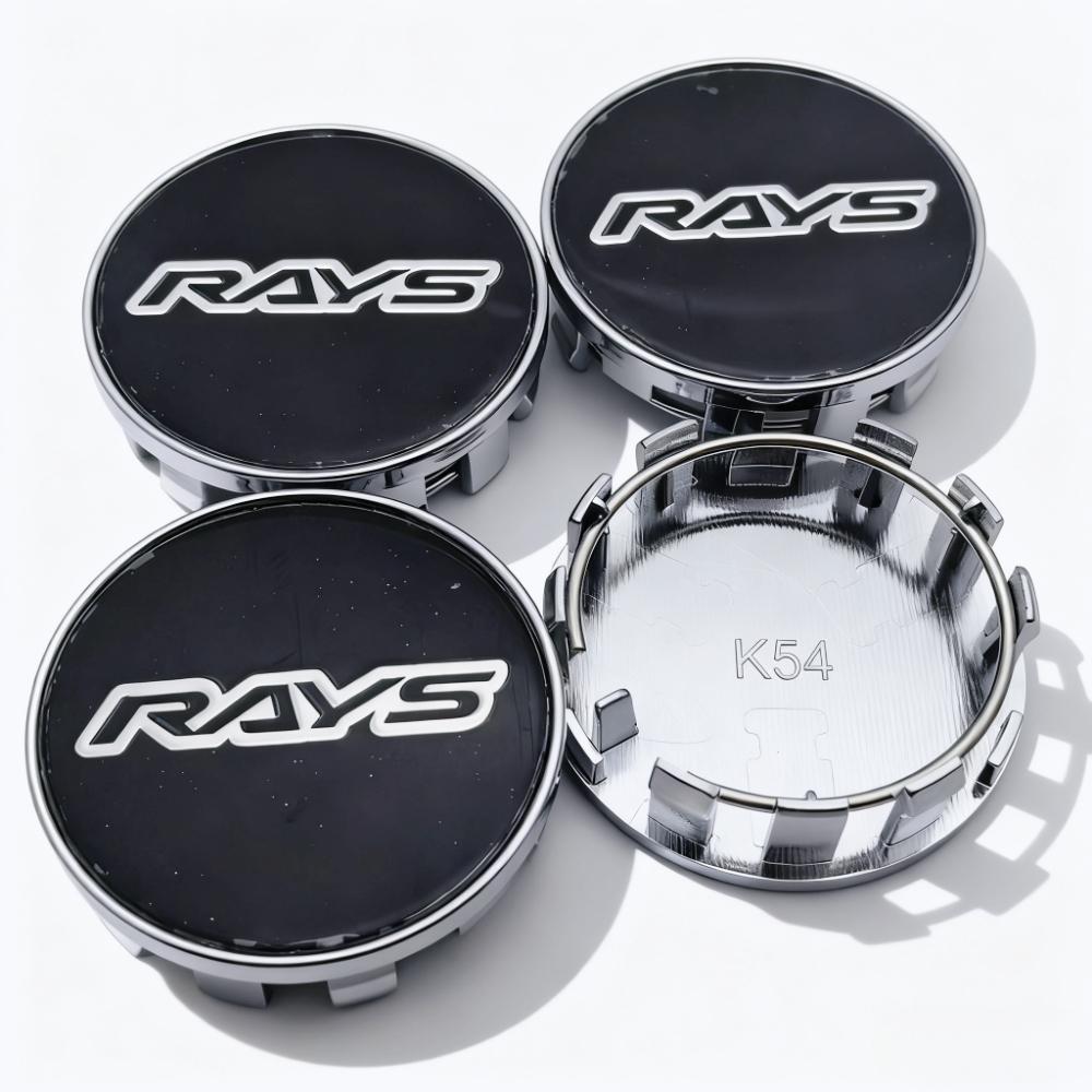 

4pcs JDM RAYS Logo Badge Emblem Car Wheel Center Caps OD 54MM 50MM Wheels Hub Cap Rim Hubcaps Dust Cover Replace Car Accessories RAYS Badge&4pcs K54 Wheel Caps