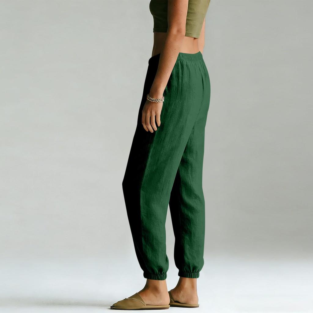 Pantaloni largi casual și la modă pentru femei, colorați, cu buzunare