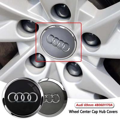 2026 4 Stück/Packung 69mm Felgendeckel Radnabenkappen Abzeichen Radnabenmitte Auto Styling für 4HGUE A3 A4 A5 A6 A7 A8 TT V8 RS3 RS5 Q3 Q5 Q7 TT Radkappe