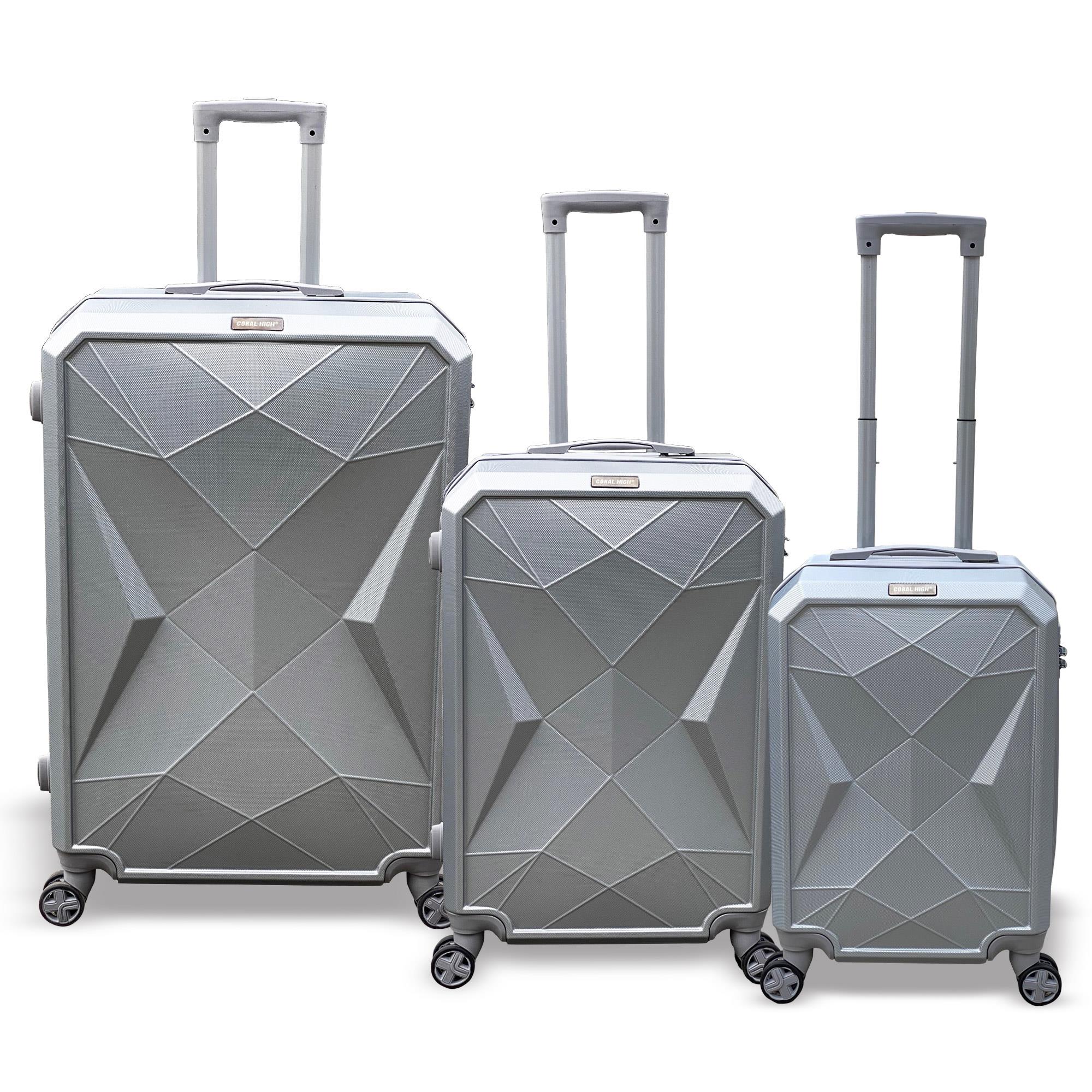 

Набор чемоданов из 3 предметов Coral High Diamond ABS Silver 16615