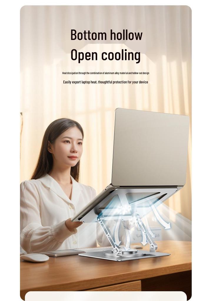 Adjustable Vertical Rotating Laptop Stand with Heat Dissipation & Foldable Design