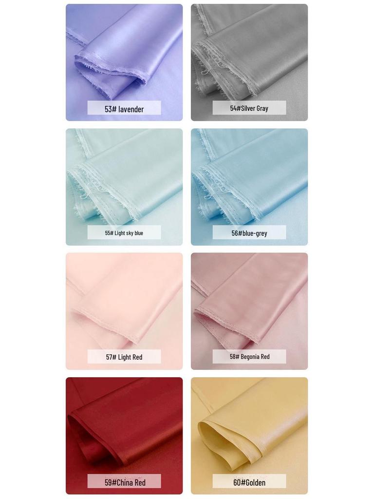 Huahong 16mm Maulbeerseide Crêpe Satin Stoff, Mehrfarbig, 114cm Breite