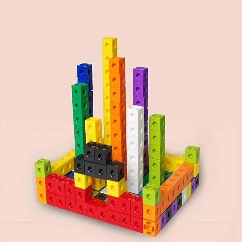 

100Pcs Math Linking Cubes Snap Connecting Blocks Educational Early Learning Toy разноцветный