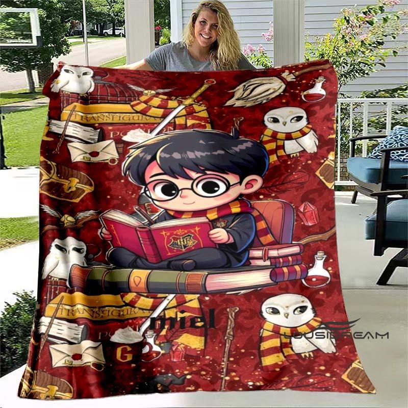 Cute & Kawaii-Style 3D Printed Blanket — Harry Potter Theme: Warm and Cozy Flannel Throw. Perfect for Bedrooms, Sofas, Beds, Sea