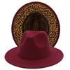Leopard Print Inner 11 Color Top Hat Jazz Hat Felt Hat Big Brim Solid Color Cashmere Hat