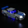 Gör-det-själv LED-belysningskit för LEGO Speed Champions 76917 2 Fast 2 Furious – Nissan Skyline GT-R (R34) Byggklossleksaker Justerbara Belysningstillbehör
