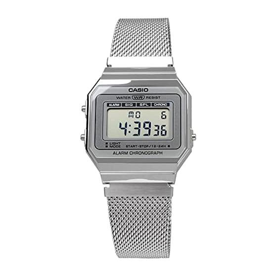 [Casio] CASIO Digital Watch Vintage Series A700WM-7A Metal Mesh Band Men's Women's Silver Overseas Model [Parallel Import]