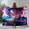 Demon Slayer Kimetsu No Yaiba Tanjiro Nezuko Anime Soft Flannel Throw Blanket,Cozy Warm Blanket for Bed,Sofa,Living Room,Picnic