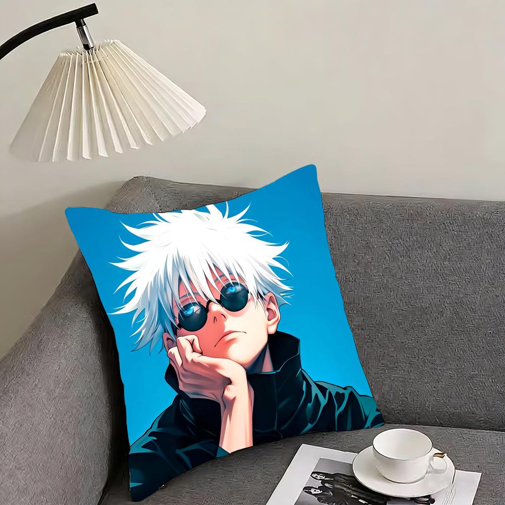 Gojo Satoru Cushion Cover Reversible Plush Pillow Cover – For car, sofa, bedroom, perfect as a gift.