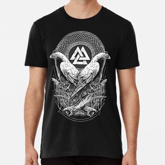 

Raven Valknut Viking Norse Mythology Odin Size S to 5XL Made in the USA T-Shirt Unisex T-Shirt XL