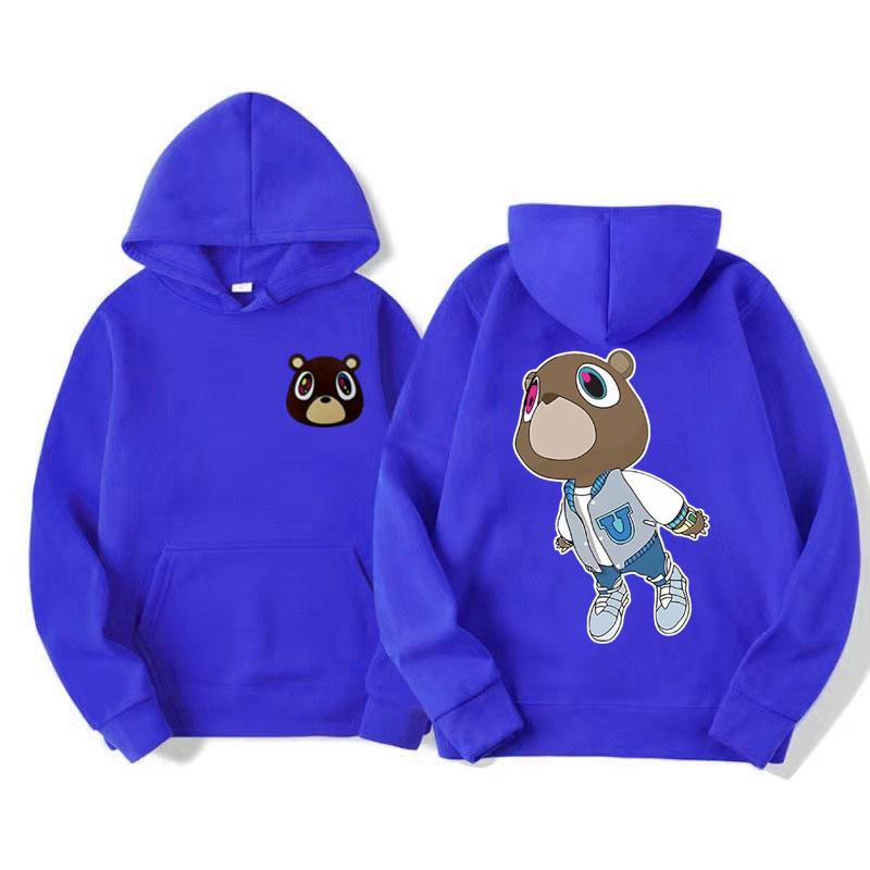 Kanye West Graduation Bär Print Hoodie Herren Damen Hip Hop Vintage Langarm Hoodie