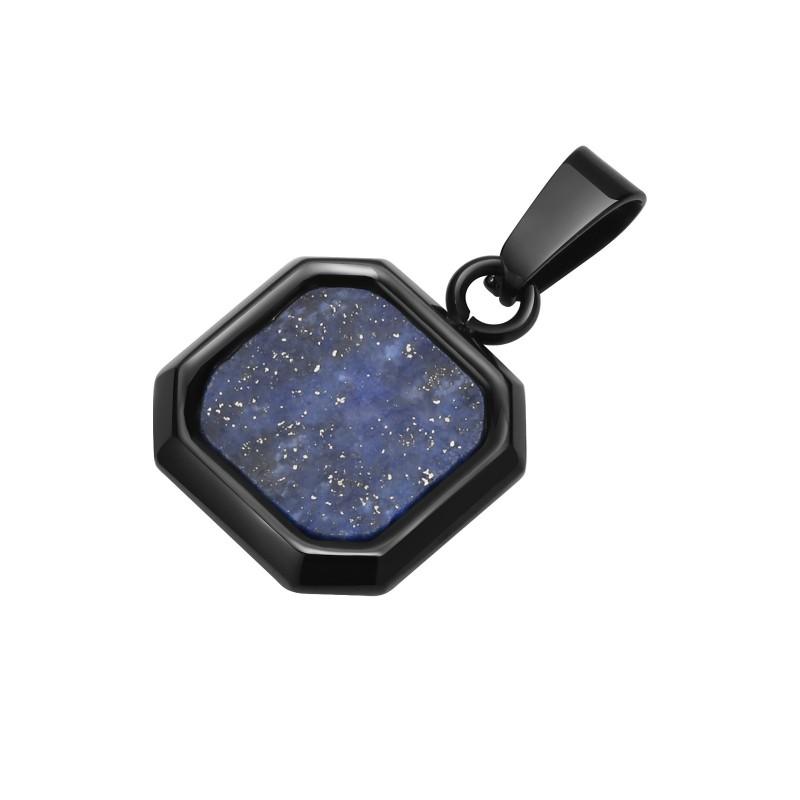 Stainless Steel Square Pendant Necklace Men Long Chain Layered Hip Hop Jewelry Geometric Titanium