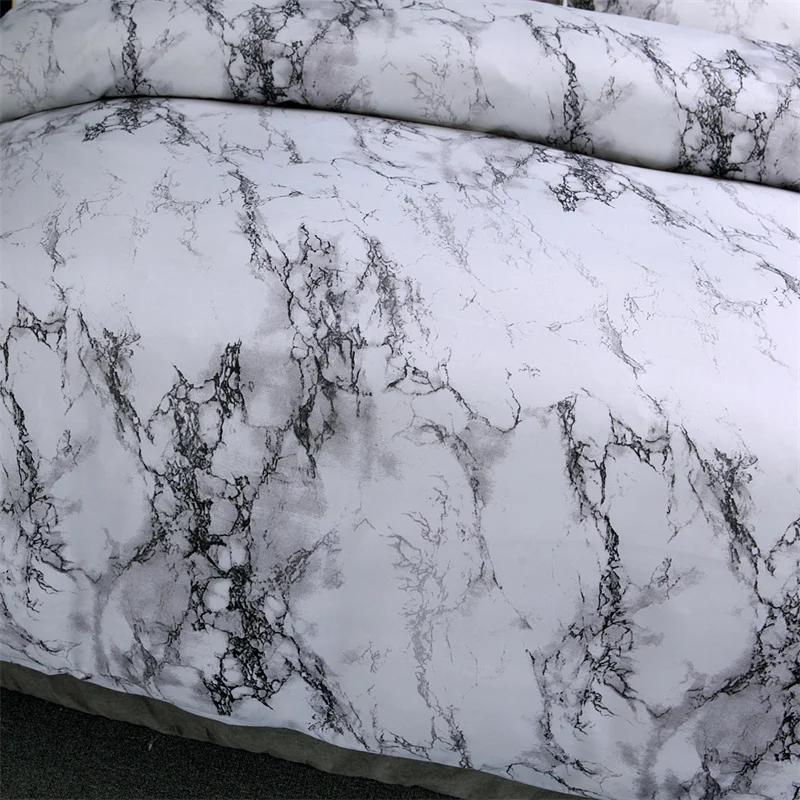 Marble 3pcs 100% Polyester Duvet Cover Set Granite Surface with Stormy Natural Mineral Stone Pattern Comforter Cover
