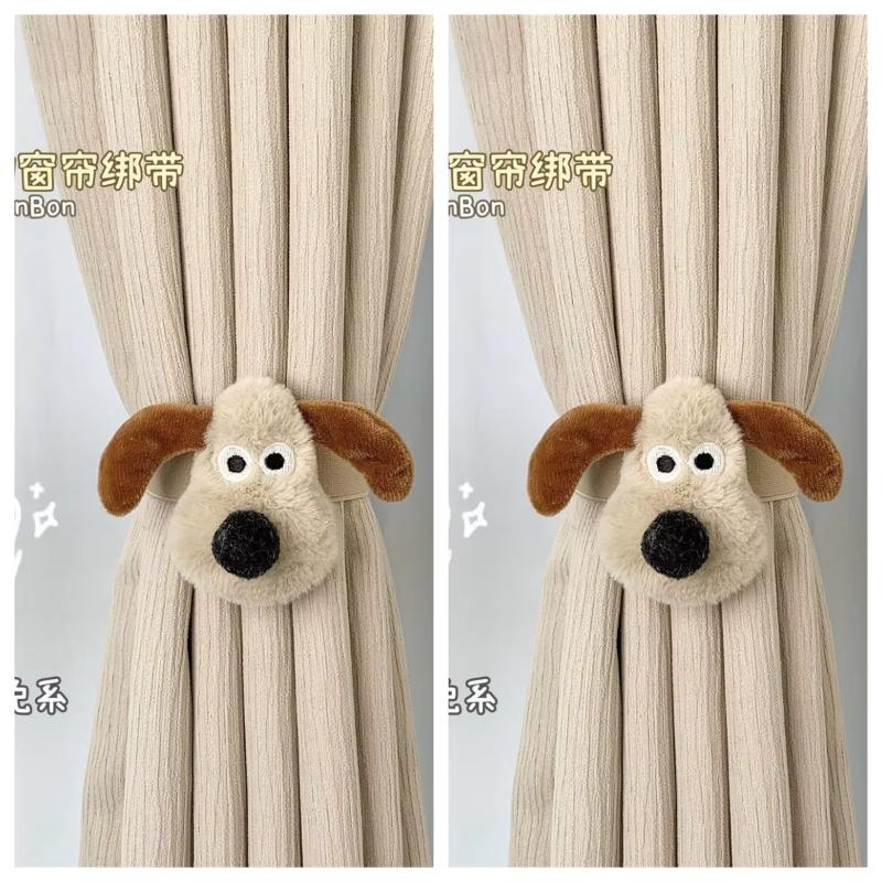2 szt. Urocze pluszowe białe zasłony w chmurki z klamrą do zasłon do salonu i sypialni, Kawaii elastyczny sznurek z kołnierzykiem, Dekoracja domu
