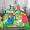 Anime Mädchen Bettbezug Set, Lustiger Heidi und Familie Cartoon Druck Cartoon Druck Bettdeckenbezug Bettwäscheset Passender Kissenbezug 75*50