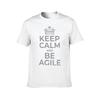 Keep Calm Be Agile In Gray TShirt T Shirts for Man Cotton Soft Funny T Shirts Cotton TShirt