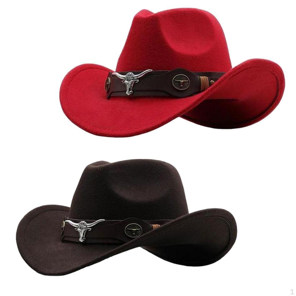 2pcs Casual Cowboy Hats Party Adults Women Men Carnival Autumn Cowgirl Caps