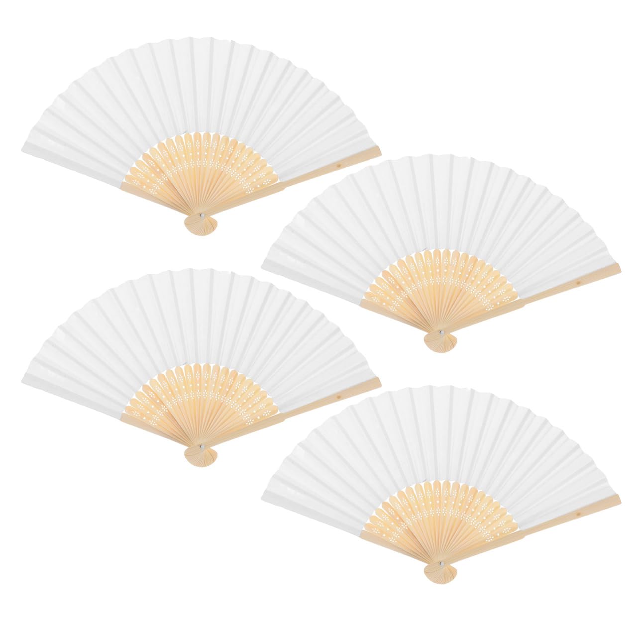 

PRETYZOOM Folding Set of for Men and Dance Fan White Perfect for Respect for the Aged Birthday Sports and Summer 7-inch Fans, White, Plain, 4,