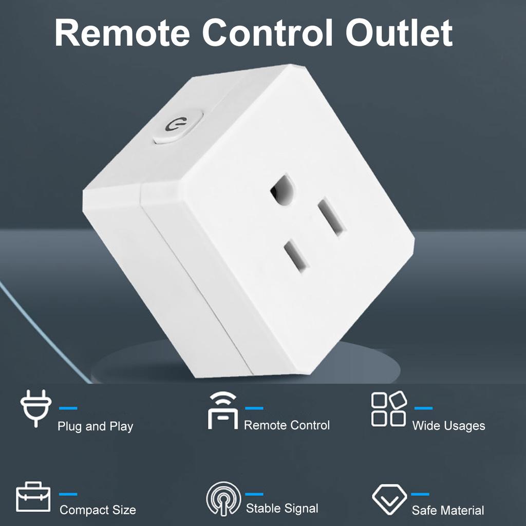 Remote Control Outlet Smart Plug for Lights Lamp Appliances Indoor Use 100 Feet Range ON Off Switch 15A 1850W Energy