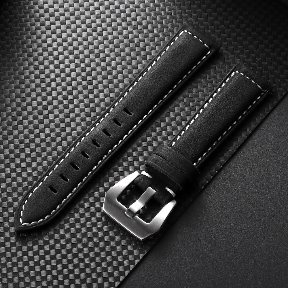 Genuine Leather Watch Band for Panerai Wrist Belt Vintage Matte Cowhide Strap Men Sports Bracelet Watchband 18mm 20mm 22mm 24mm